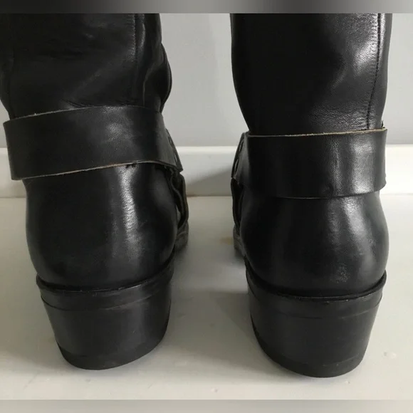 Vibram Biker Boots, 98 Snoot Toe, Black Leather, Men's sz 14 US, 48 EU